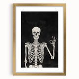 Skeleton Gesture Halloween Wall Art - Spooky Gothic Decor