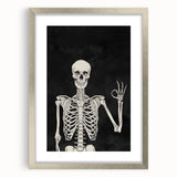 Skeleton Gesture Halloween Wall Art - Spooky Gothic Decor