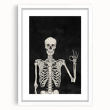 Skeleton Gesture Halloween Wall Art - Spooky Gothic Decor