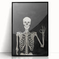 Skeleton Gesture Halloween Wall Art - Spooky Gothic Decor