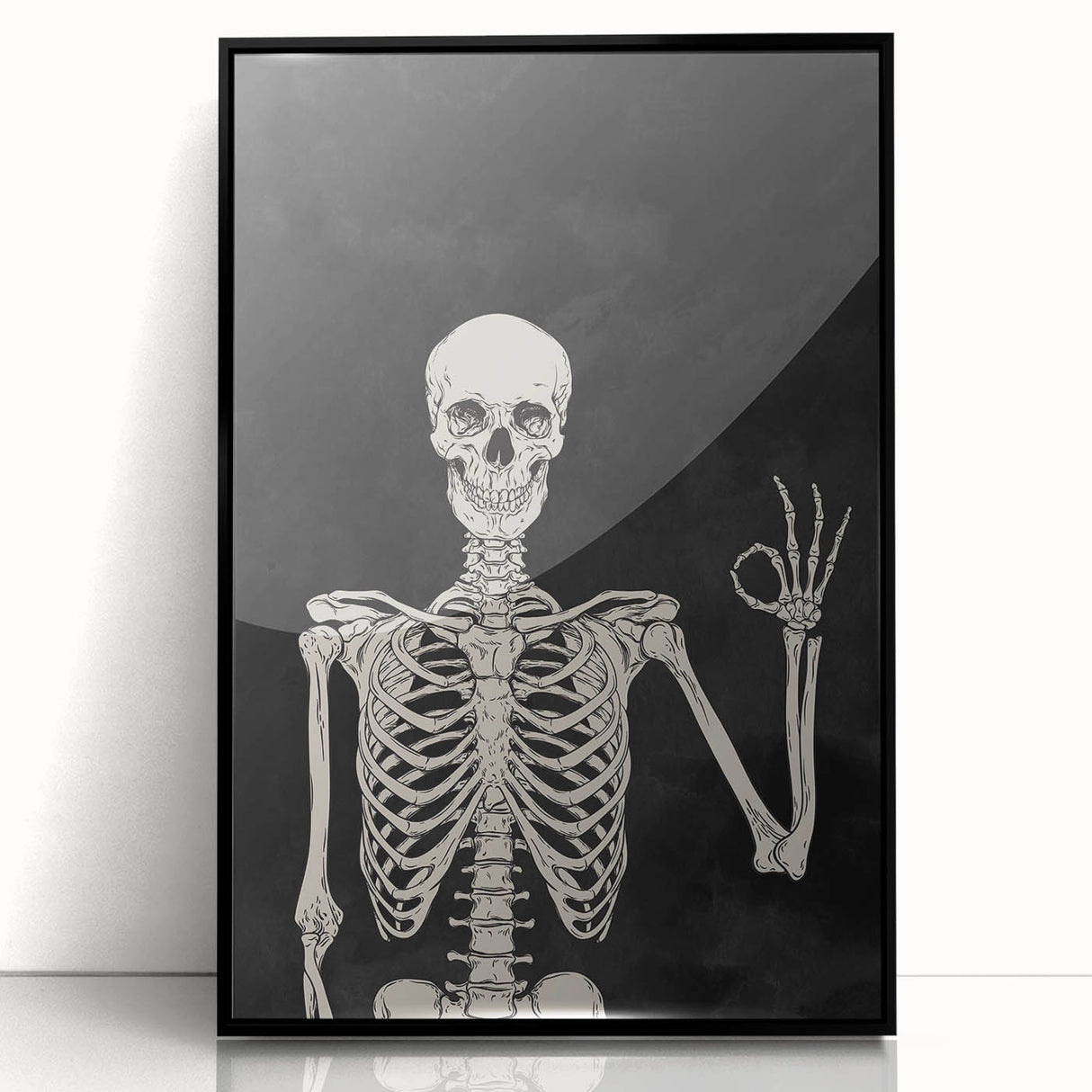 Skeleton Gesture Halloween Wall Art - Spooky Gothic Decor