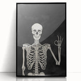 Skeleton Gesture Halloween Wall Art - Spooky Gothic Decor