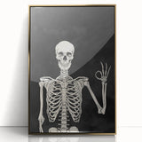 Skeleton Gesture Halloween Wall Art - Spooky Gothic Decor