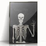 Skeleton Gesture Halloween Wall Art - Spooky Gothic Decor