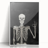 Skeleton Gesture Halloween Wall Art - Spooky Gothic Decor