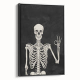 Skeleton Gesture Halloween Wall Art - Spooky Gothic Decor
