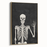 Skeleton Gesture Halloween Wall Art - Spooky Gothic Decor