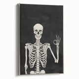 Skeleton Gesture Halloween Wall Art - Spooky Gothic Decor