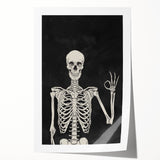 Skeleton Gesture Halloween Wall Art - Spooky Gothic Decor