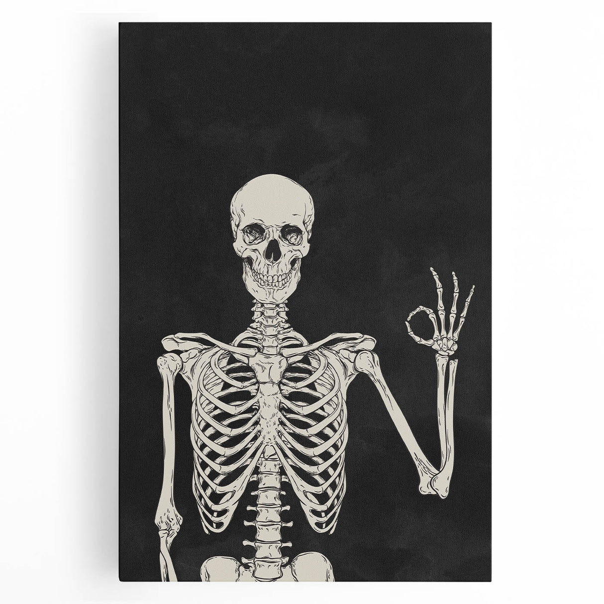 Skeleton Gesture Halloween Wall Art - Spooky Gothic Decor