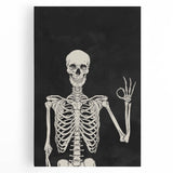 Skeleton Gesture Halloween Wall Art - Spooky Gothic Decor