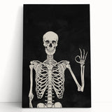 Skeleton Gesture Halloween Wall Art - Spooky Gothic Decor