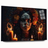 Candlelit Catrina Portrait – Día de los Muertos Wall Art