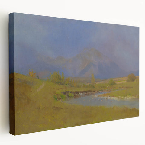 After Spring Rain Under the Tatras - Peaceful Landscape by László Mednyánszky