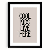 Cool Kids Live Here - Boys Bedroom Art Kids Wall Decor