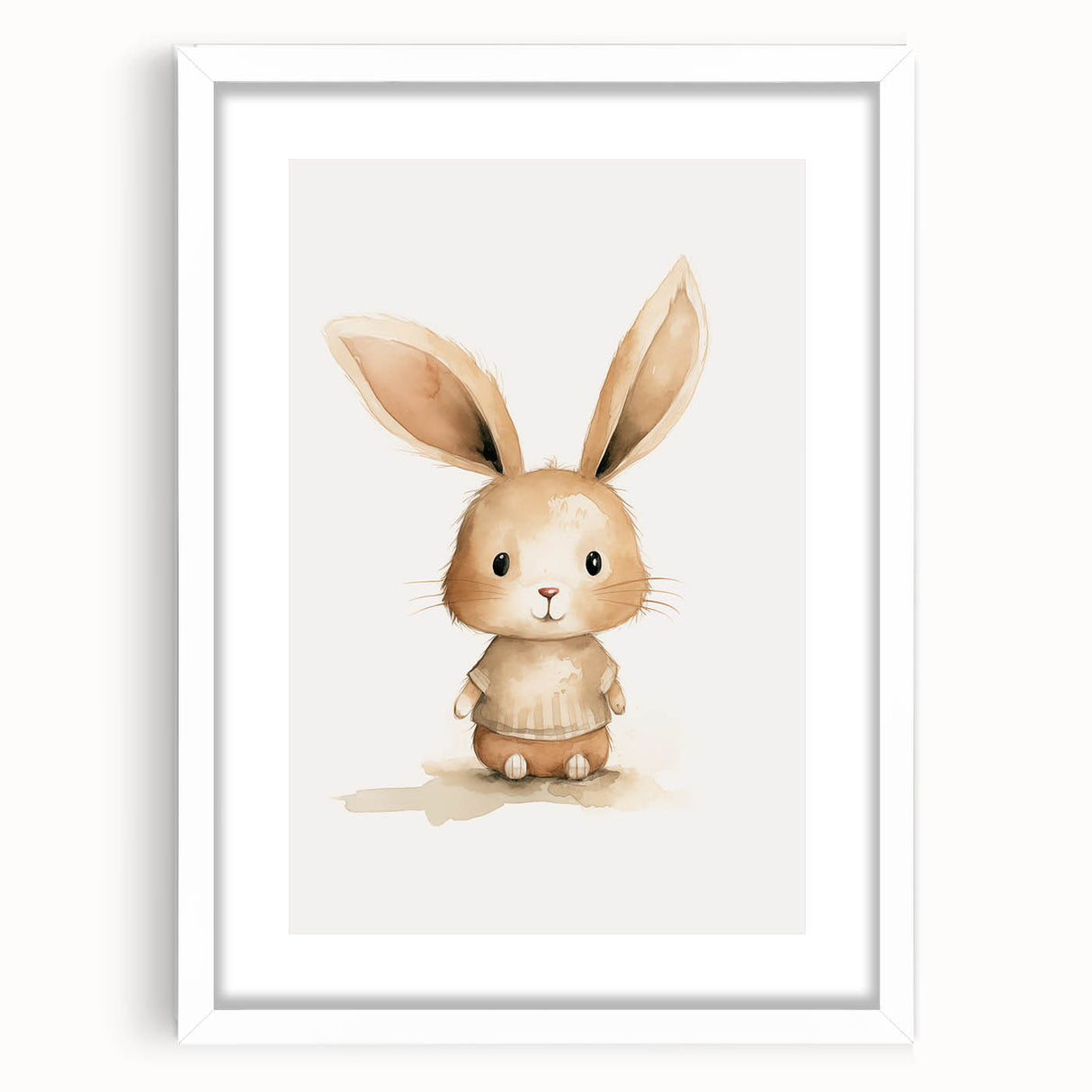 Cute Bunny in Sweater Nursery Wall Art - Baby Room Decor