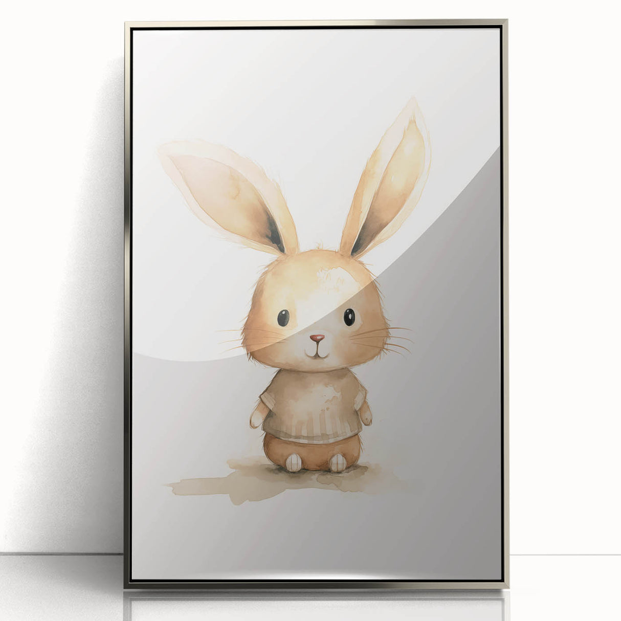 Cute Bunny in Sweater Nursery Wall Art - Baby Room Decor