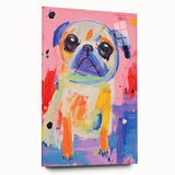 Colorful Kids Room Wall Art – Playful Pug Nursery Wall Art Print
