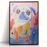Colorful Kids Room Wall Art – Playful Pug Nursery Wall Art Print
