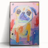 Colorful Kids Room Wall Art – Playful Pug Nursery Wall Art Print