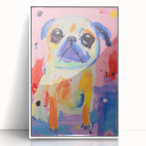 Colorful Kids Room Wall Art – Playful Pug Nursery Wall Art Print