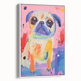 Colorful Kids Room Wall Art – Playful Pug Nursery Wall Art Print