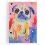 Colorful Kids Room Wall Art – Playful Pug Nursery Wall Art Print
