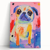 Colorful Kids Room Wall Art – Playful Pug Nursery Wall Art Print