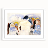 Modern Watercolor Family Scene - Soft Art Print of Figures by Charles Demuth