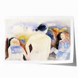 Modern Watercolor Family Scene - Soft Art Print of Figures by Charles Demuth