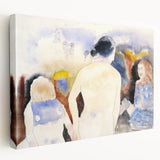 Modern Watercolor Family Scene - Soft Art Print of Figures by Charles Demuth