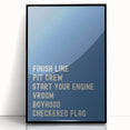 Motivational Typography Racing Poster – Modern Car Quotes on Canvas