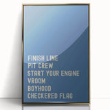 Motivational Typography Racing Poster – Modern Car Quotes on Canvas