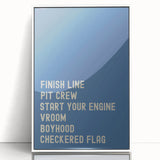 Motivational Typography Racing Poster – Modern Car Quotes on Canvas