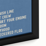 Motivational Typography Racing Poster – Modern Car Quotes on Canvas