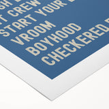 Motivational Typography Racing Poster – Modern Car Quotes on Canvas