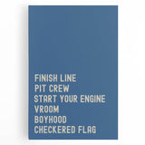 Motivational Typography Racing Poster – Modern Car Quotes on Canvas
