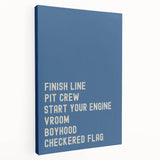 Motivational Typography Racing Poster – Modern Car Quotes on Canvas