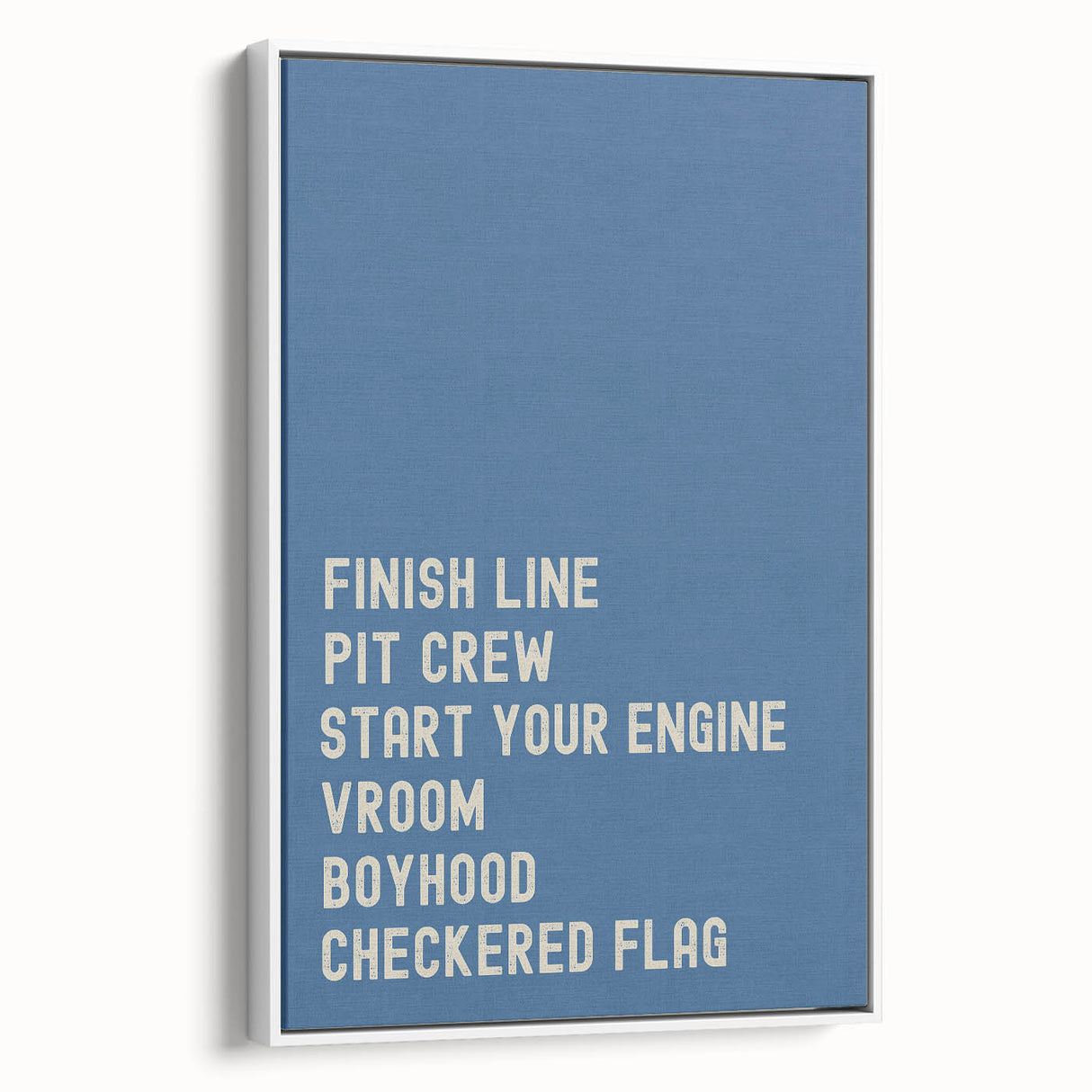 Motivational Typography Racing Poster – Modern Car Quotes on Canvas