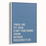 Motivational Typography Racing Poster – Modern Car Quotes on Canvas