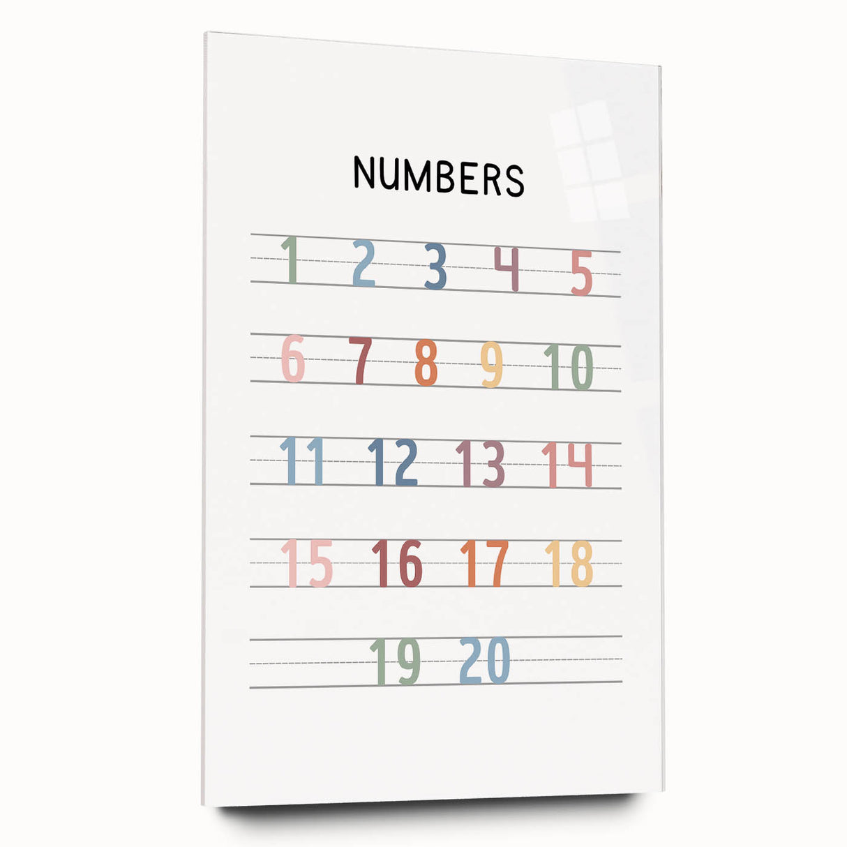 Modern Typography Wall Art - Colorful Numbers Design