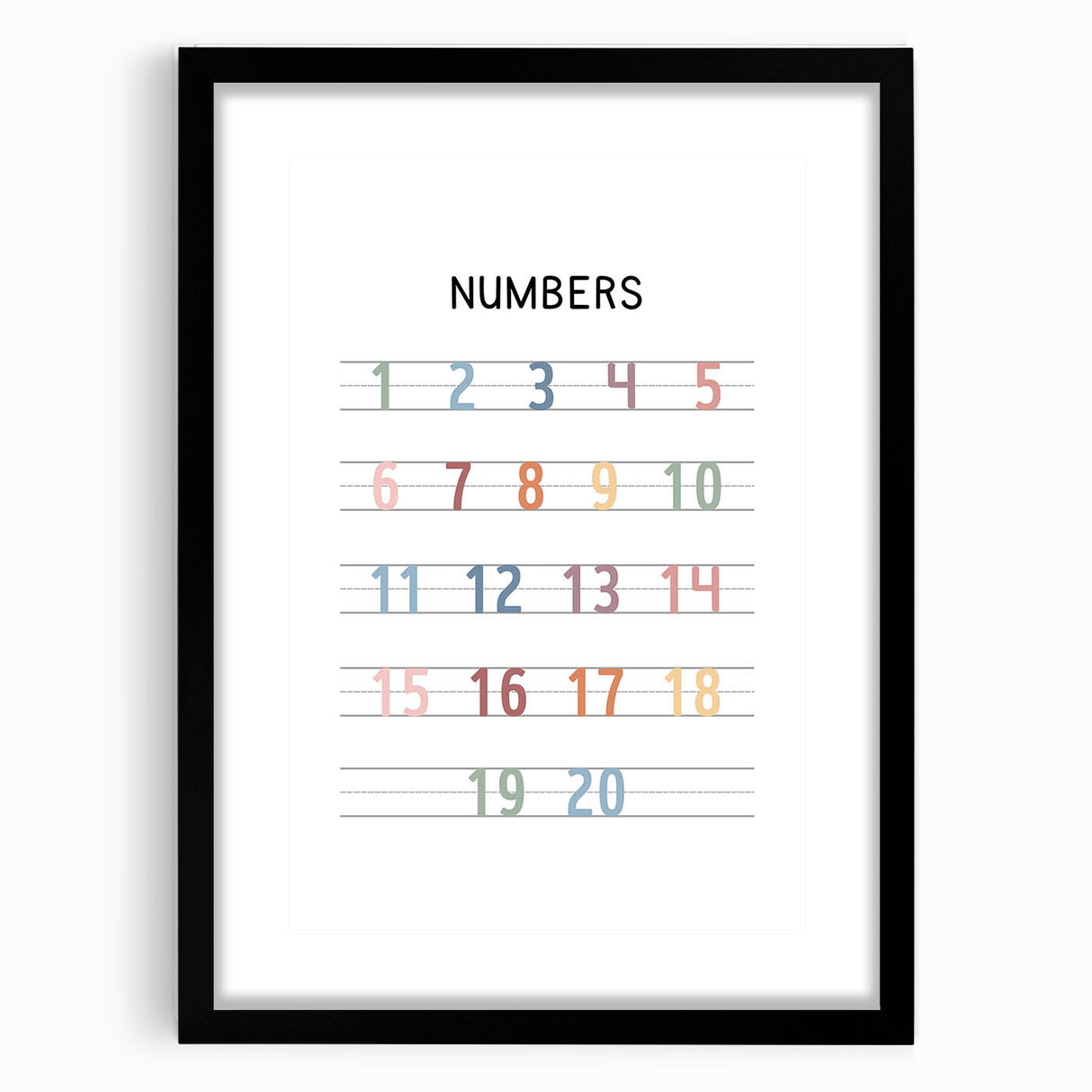 Modern Typography Wall Art - Colorful Numbers Design