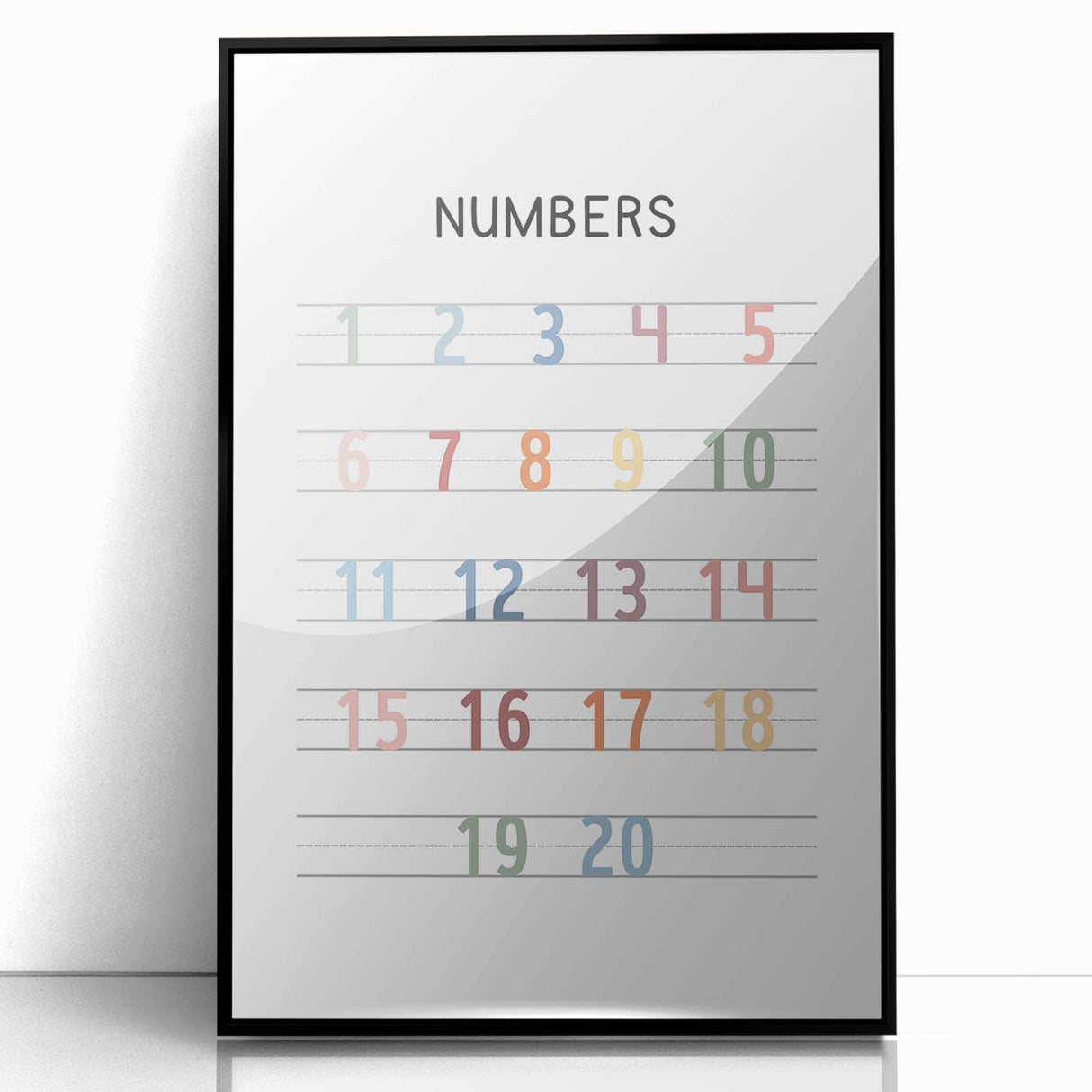 Modern Typography Wall Art - Colorful Numbers Design