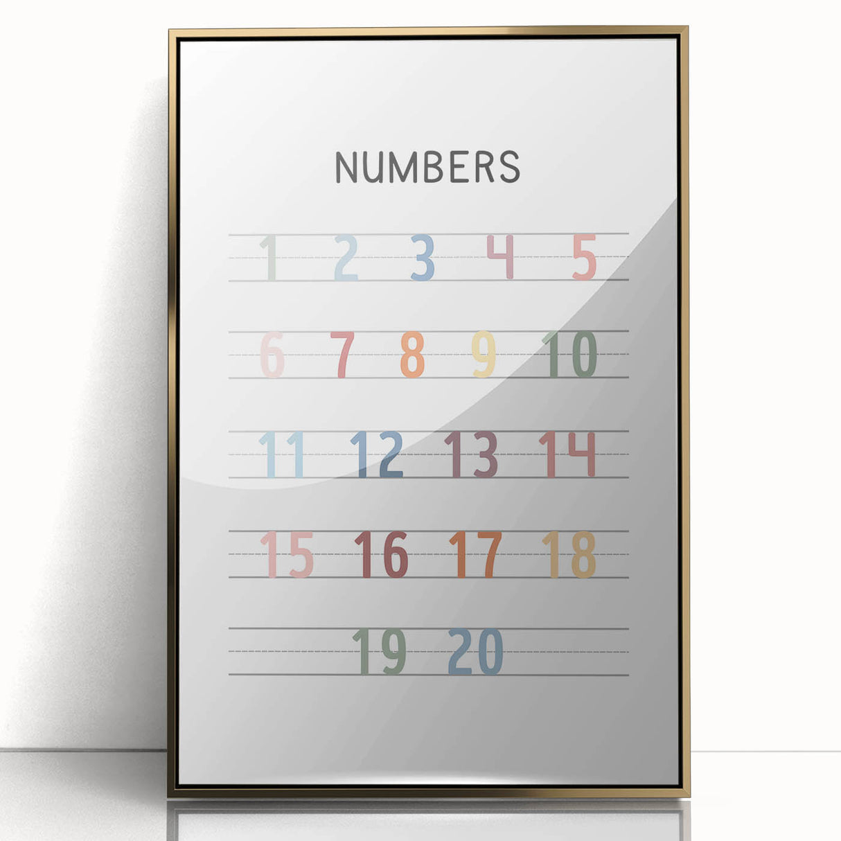 Modern Typography Wall Art - Colorful Numbers Design