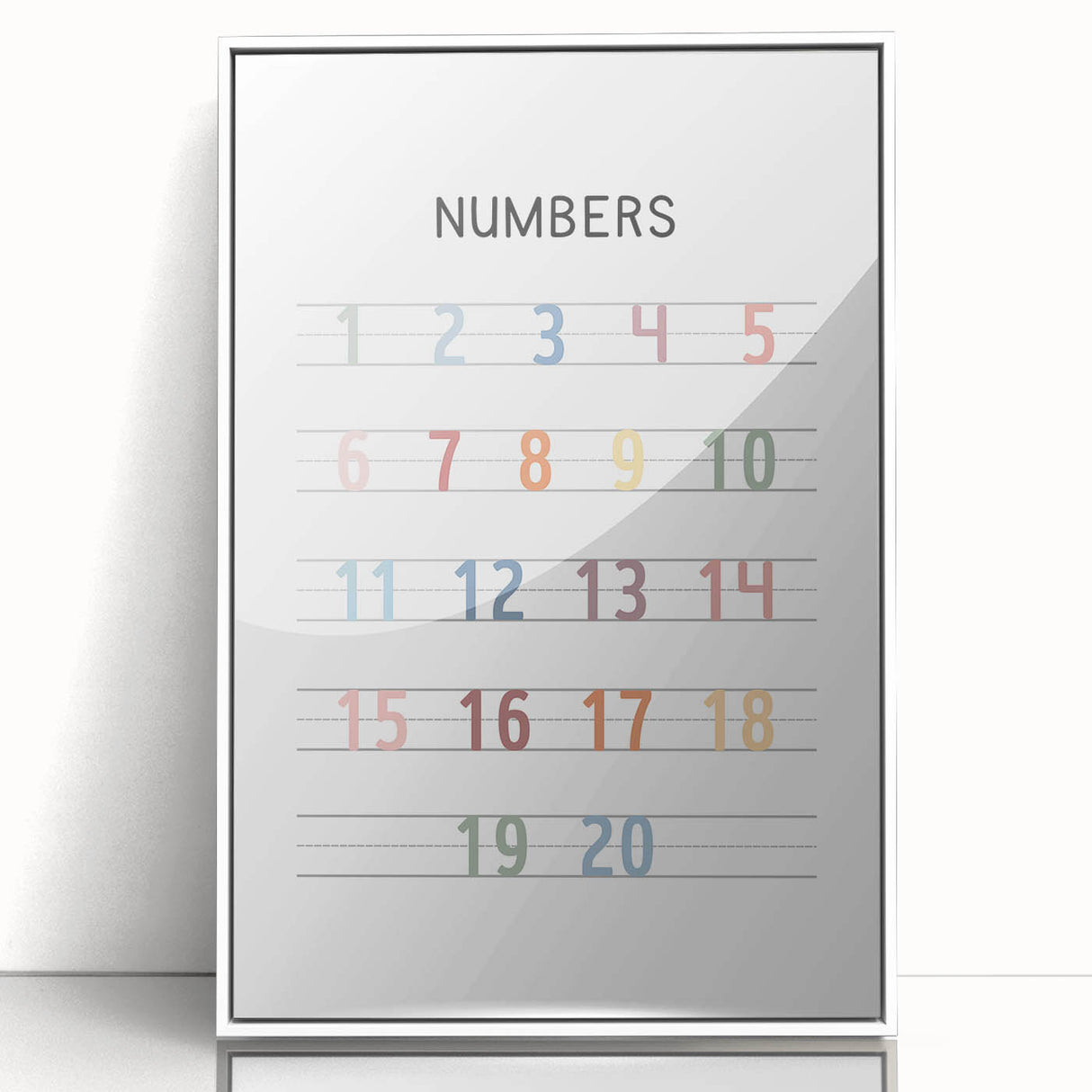 Modern Typography Wall Art - Colorful Numbers Design