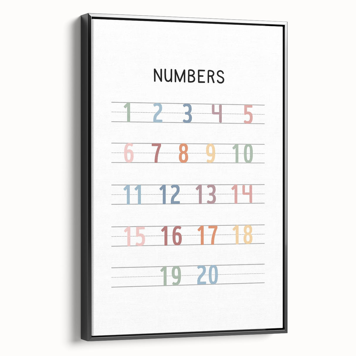 Modern Typography Wall Art - Colorful Numbers Design