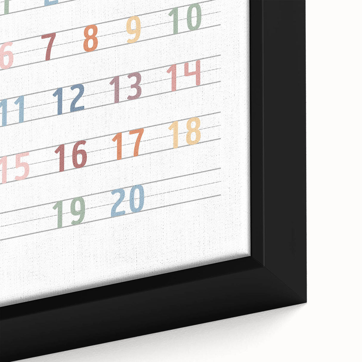 Modern Typography Wall Art - Colorful Numbers Design