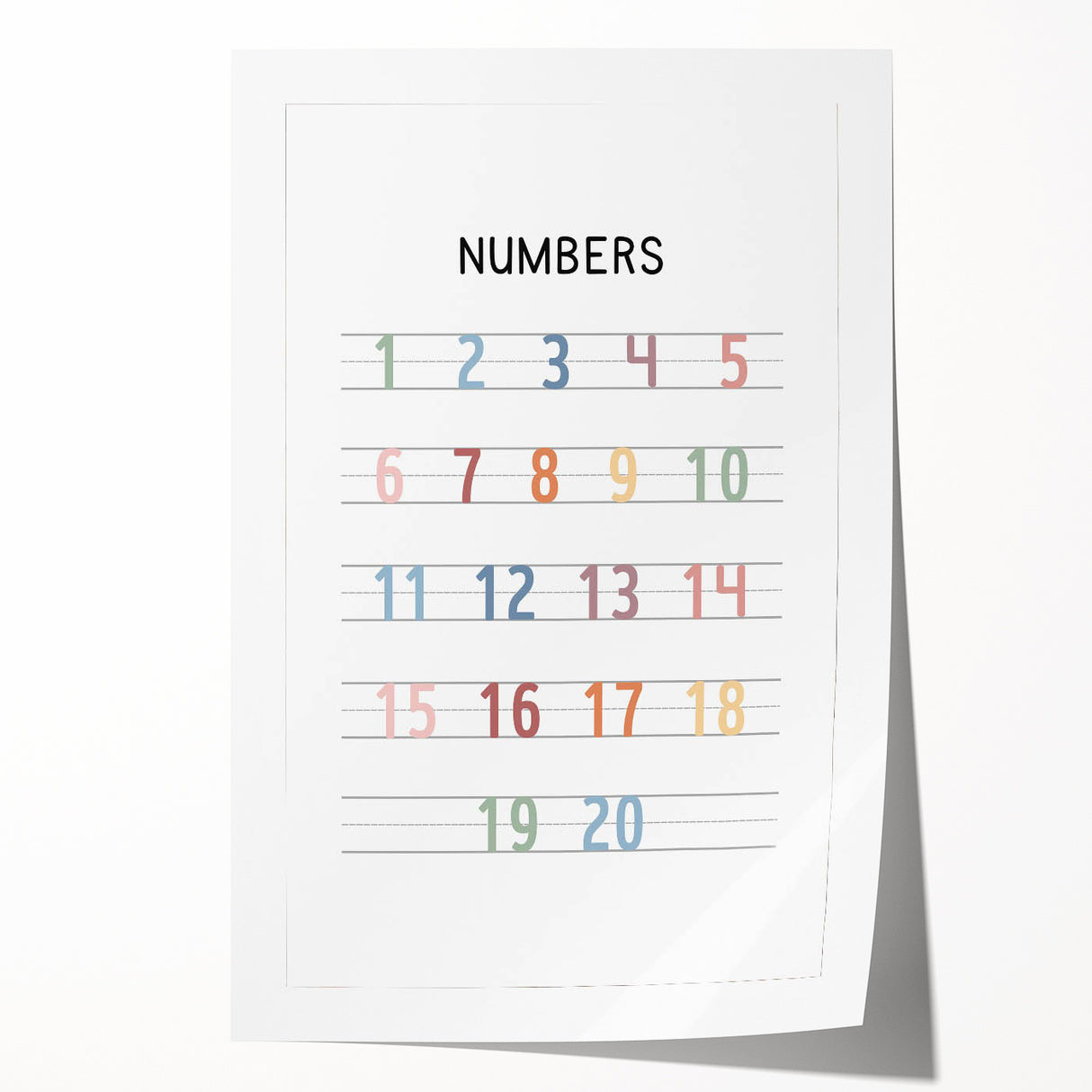 Modern Typography Wall Art - Colorful Numbers Design