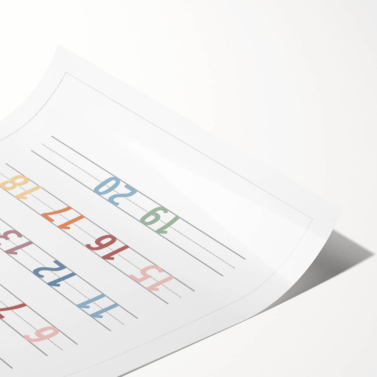Modern Typography Wall Art - Colorful Numbers Design