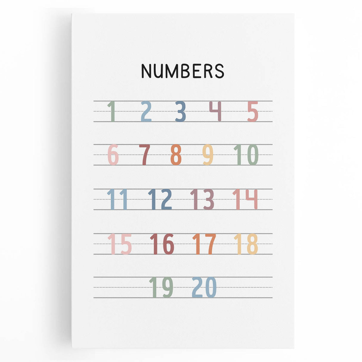 Modern Typography Wall Art - Colorful Numbers Design